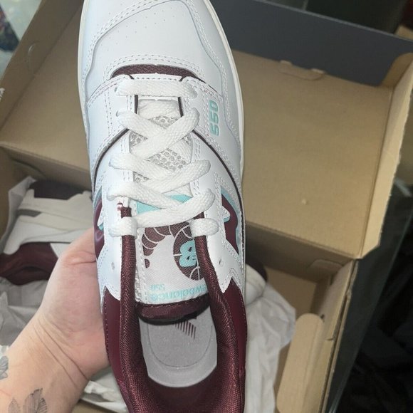 Size 7 - New Balance 550 Burgundy Cyan